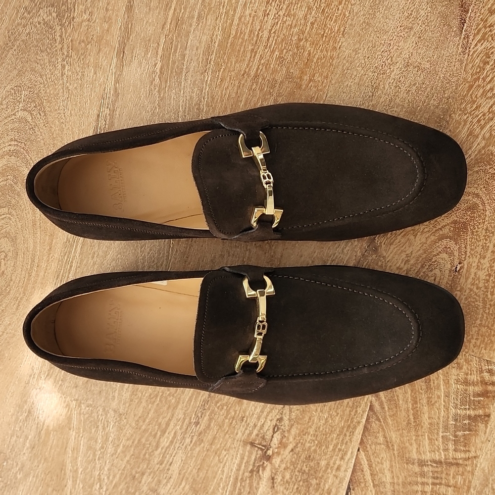Bally of Switzerland Dark Brown Suede Bit Loafer 9.5